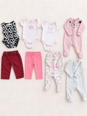 Baby Girl 0-6 Month Assorted Bundle 8 Piece